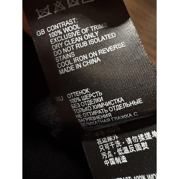 Reiss Dress Womens 6 Black Wool Knit Rhinestone Bodycon Cap Sleeve Modest - Picture 9 of 14